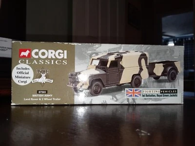 Corgi Land Rover and 2 Wheeled Trailer, # 07501, 1:43 Die-cast, Limited Edition - Image 1 of 4