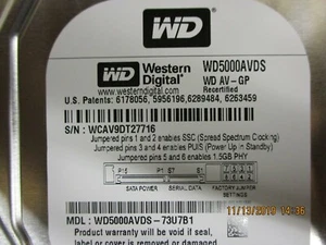 WESTERN DIGITAL - WD5000AVDS - 500GB 5400RPM 3.5inch HDD - Picture 1 of 8