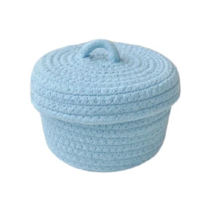 Woven Cotton Rope Storage Knit Baskets Mini Set of 3 Pack Yarn Gift Set Home - Picture 1 of 8