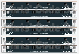 Adhesive Vinyl Coach Decal suit OO gauge Hornby - Caledonian Sleeper MK3 Short - Picture 1 of 1