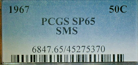 UNITED STATES 1967 PCGS SP65 SMS JFK SILVER HALF DOLLAR--KM#202a Cover