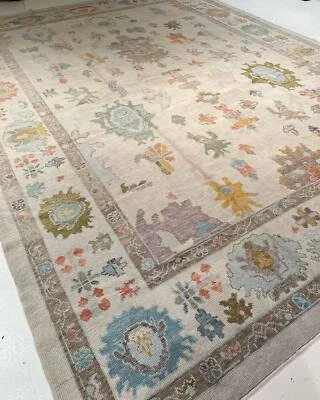 Hand Knotted Modern Oushak Rug For Living Room Bed Room 9X12 | 10X14 | 12X15 - Image 1 of 4