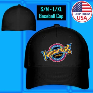 Gorra de béisbol World's Fudpressers Hamburgers negra sombrero tamaño ajustable S/M & L/XL - Imagen 1 de 5