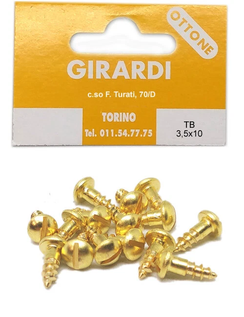 VITE A LEGNO IN OTTONE TESTA BOMBATA mm3,5x10 - DIN 96 - pz 20/50/100 - Immagine 1 di 1