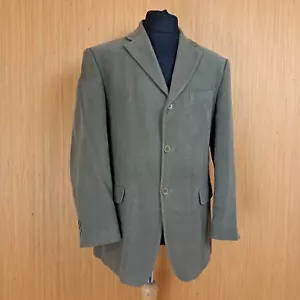 BALMAIN Jacket Khaki Brown Mens 40 Short Brushed Cotton Fitted Blazer - Picture 1 of 12