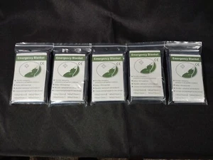 5 PCs Emergency Blanket 130cm X 210cm Mylar Survival Prepper Hiking Camping - Picture 1 of 3