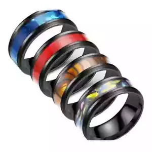 MENS RINGS TITANIUM STEEL BAND SILVER CELTIC WOMEN FASHION DRAGON Punk WOMEN UK - Picture 1 of 18