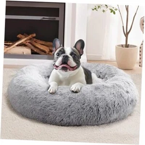 Donut Dog Bed, Comfort Round Dog Bed, Anti 20.0"L x 20.0"W x 8.0"Th Smoke Grey - Picture 1 of 7