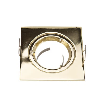 Einbaurahmen GU10 MR16 Deckeneinbaurahmen eckig chrom gold 103 Ø 68mm - Bild 1 von 4