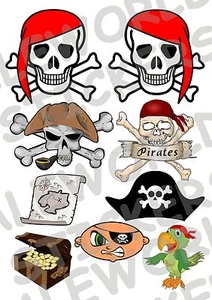 9 ADESIVI FINESTRA PIRATI WINDOWS STICKERS VETRI SKULL PIRATES MAPPA TESORO - Imagen 1 de 1