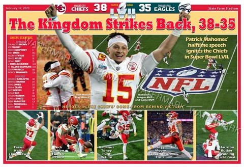 CHIEFS BEAT EAGLES, WIN SUPER BOWL VII 19”x13” COMMEMORATIVE POSTER Cover