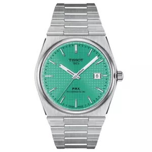 Neu Tissot PRX Powermatic 80 neuwertig grünes Zifferblatt Stahl Herrenuhr T1374071109101 - Bild 1 von 4