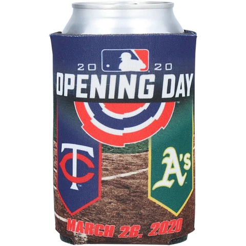 WinCraft Minnesota Twins vs. Oakland Athletics 12oz. 2020 Opening Day Can Cooler Cover