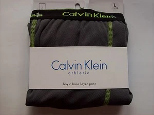 Calvin Klein Base Layer Pant Boys Mesh Sz Large L Athletic Gray Polyester NIP - Picture 1 of 2