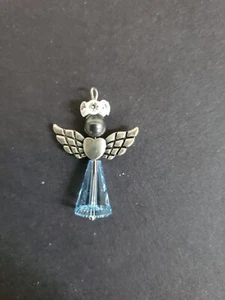 C.A. Ciondolo Angelo Placcato Argento 1,25" con Cristallo e Perla Swarovski (CA90) - Foto 1 di 2