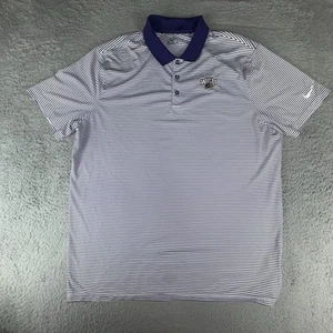 Nike Golf Western Carolina Catamounts Polo Shirt Mens XL Purple Striped NCAA - Picture 1 of 11