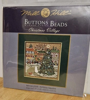 Mill Hill  Buttons & Beads Winter Series Christmas Village Kit HOLIDAY SQUARE - Image 1 of 3