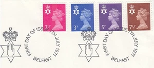 2.5p 3p 5p 7.5p GB Northern Ireland Used Belfast (b) 1971 ON PIECE (150901) - Picture 1 of 1