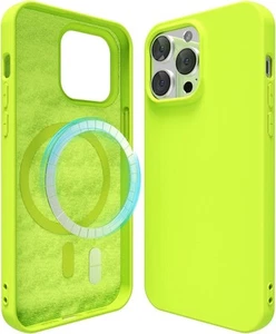 oakxco Custodia Silicone per iPhone 14 Pro Magnetica, 14 Pro, Verde Neon - Foto 1 di 7