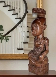 Kuba Ndop King Figure Democratic Republic of Congo 14.5”H 1.7Kgs - Picture 1 of 15