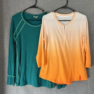 Lot Of 2 Women’s L/S Athletic Tops Size M Athleta Lauren Ralph Lauren Colorful - Image 1 of 4