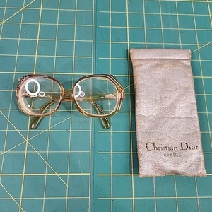 Vtg Christian Dior Amber Orange Lucite Butterfly Glasses Germany 2035 80 52 14 - Picture 1 of 24