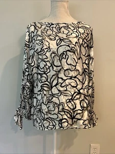 Blusa floral manga larga para mujer talla mediana WHITE HOUSE-BLACK MARKET nueva con etiquetas - Imagen 1 de 13