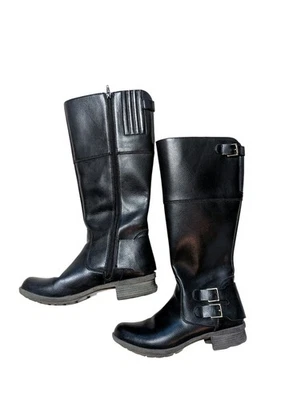 Clarks Riddle Phrase Black Tall Riding/Biker Boots Womens Size 8.5 Knee High - Image 1 of 4