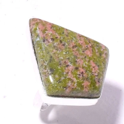 Anillo de joyería de compromiso étnico de moda hecha a mano de piedras preciosas Unakita 9" r195 Foto 1 de 2