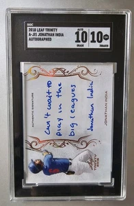 2018 Leaf Trinity Signatures Platinum Spectrum  Jonathan India A-JI1 Auto SGC 10 - Picture 1 of 2