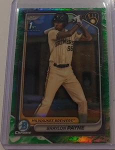 Braylon Payne 2024 Bowman Draft cromo primer refractor de brillo lunar #BDC-72 Brewers - Imagen 1 de 1