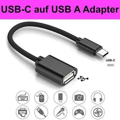 USB C auf USB A OTG Adapter USB-Stick MacBook Samsung Xiaomi Buchse Huawei - Bild 1 von 4
