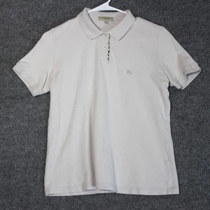 Burberry London Polo Shirt Womens Large 100% Cotton Luxury Logo Short Sleeve - Picture 1 of 6