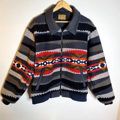 PENDLETON High Grade Western Wear Wool Aztec Navajo Button Jacket Men  Size L - Image 1 of 4