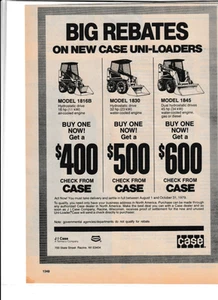 Anuncio original de revista Case Uni-Loader 1979 "Grandes descuentos" - Imagen 1 de 1