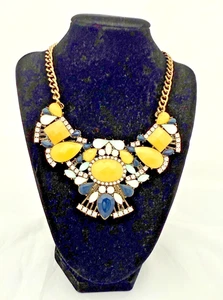 Park Lane Rhinestone Bib Statement Necklace Lotus Blossom Collection - Picture 1 of 6