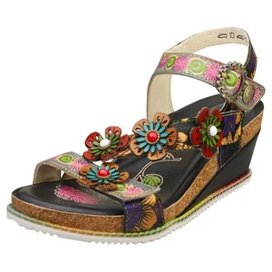 Laura Vita Bonito Womens Walking Sandals in Black Multicolour - Picture 1 of 8