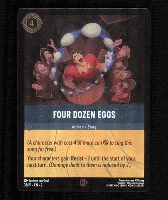Disney Lorcana Card Four Dozen Eggs 33/P1 EN 2 Promo Foil Holo Rare NM - Image 1 of 2
