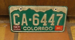 F19 - COLORADO 1980 LICENSE PLATE CA-6447 - Picture 1 of 1