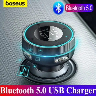 Baseus FM Transmitter Bluetooth 5.0 TF AUX Auto MP3 Player USB Ladegerät KFZ DE - Bild 1 von 4