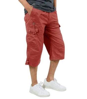 Mens 3/4 Length Caro Work Pants Cotton Twill Outdoor Hiking Shorts Ripstop Pants - Image 1 of 4