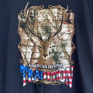American Hunting Tradition Short Sleeve T-Shirt Size 2XL Black - Picture 1 of 4