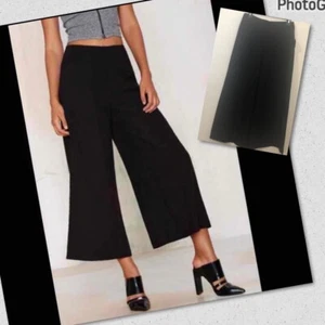 NASTY GAL Womens Small Black Palazzo Pants Wide Leg Crop Back Zip NWT - Picture 1 of 16