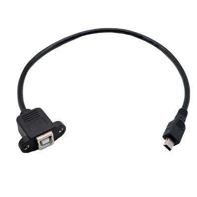 1x Mini Male to USB 2.0 B Female Socket Printer Panel Mount Connector Cable 30cm - Image 1 of 4