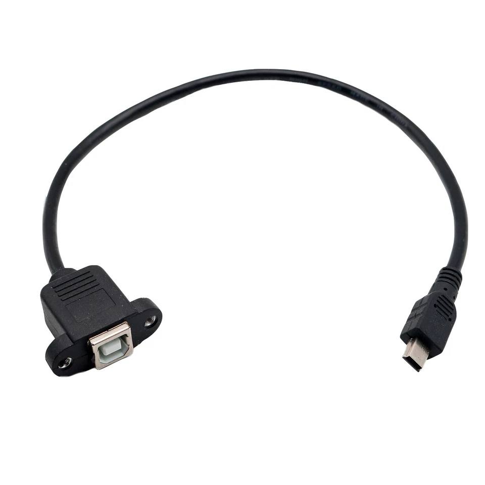 1x Mini Male to USB 2.0 B Female Socket Printer Panel Mount Connector Cable 30cm - Image 1 of 1