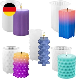 5 Stück Kerzenform Silikon, 3D Kerzenformen zum Gießen, Kerzenform Silikonform A - Bild 1 von 7