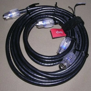 2 cables coaxiales Xfinity negros 18AWG 10 ft 3 ft escudo transparente en conector PCT TRS-6LC - Imagen 1 de 9