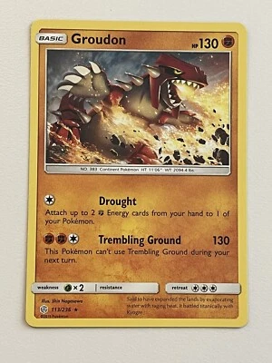 Pokemon TCG - Groudon - 113/236 - Non-Holo Rare - Cosmic Eclipse￼ - Image 1 of 4
