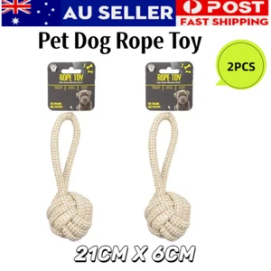 2 x Dog Rope Toy Knot Tough Chew Bite Teeth Clean Interactive Training Play Toy - Picture 1 of 1