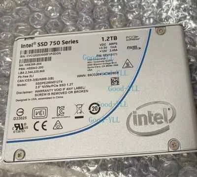 1.2TB INTEL SSD U.2 750 Series Nvme Pcie 3.0x4 SSDPE2MW012T4 8EV10171 VDC AMPS - Image 1 of 3